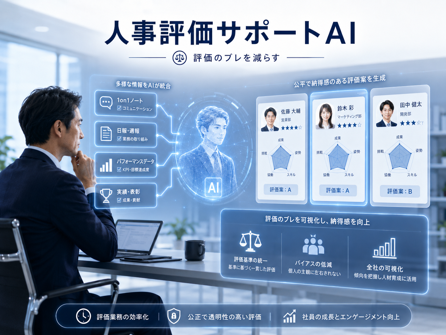 人事評価サポートAIのイメージ
