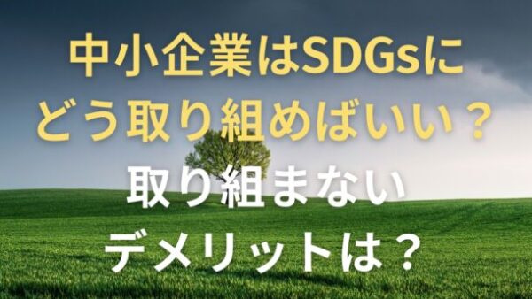 中小企業はSDGsにどう取り組めばいい？取り組まないデメリットは？