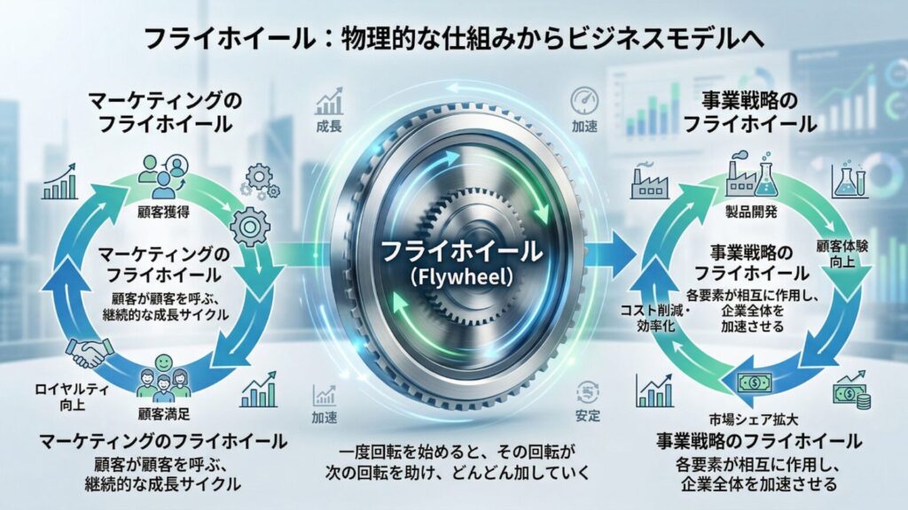 フライホイールモデルとは（マーケティング視点、事業戦略視点）