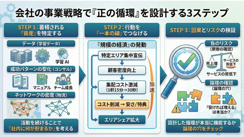会社の事業戦略で「正の循環」を設計する3ステップ