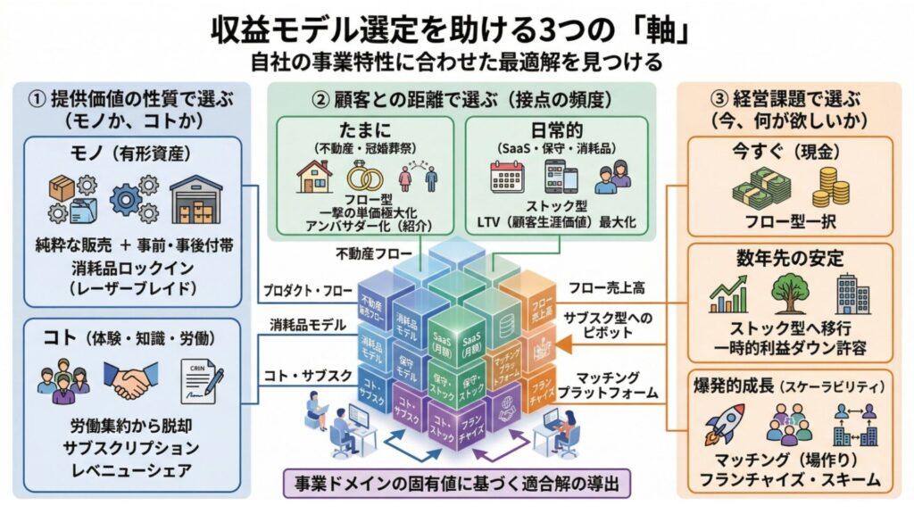 5.どの収益モデルを選ぶべきか？判断を助ける3つの「軸」