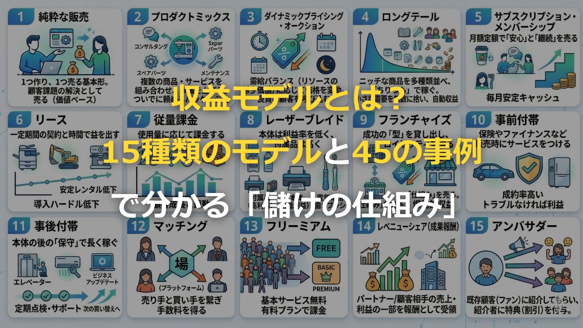 収益モデルとは？15種類のモデルと45の事例で分かる「儲けの仕組み」
