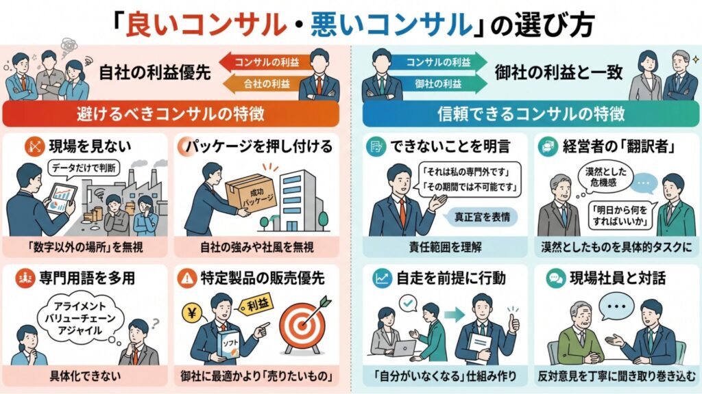 検討前に知っておくべき「良いコンサル・悪いコンサル」